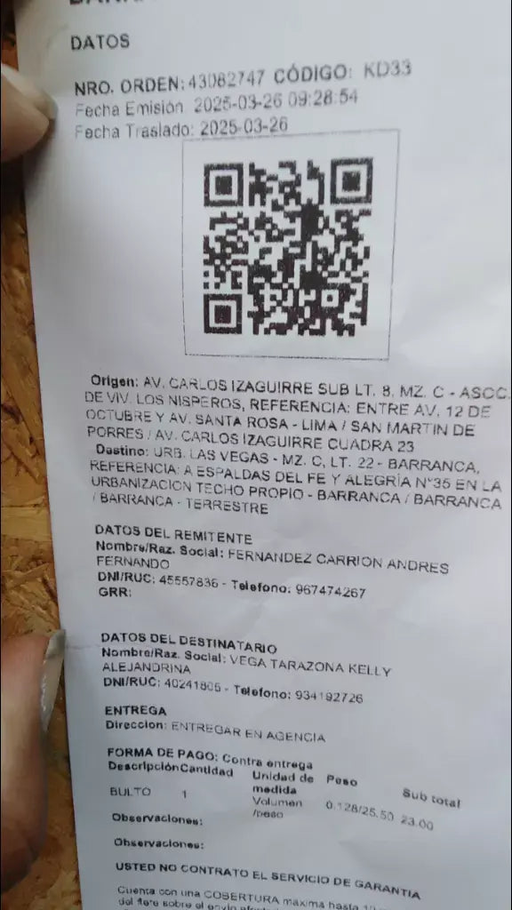 productos enviados
