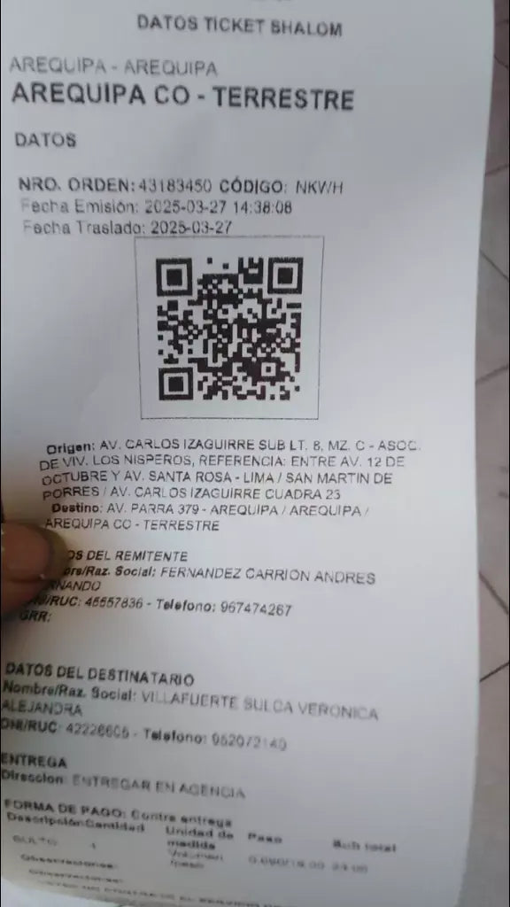 productos enviados